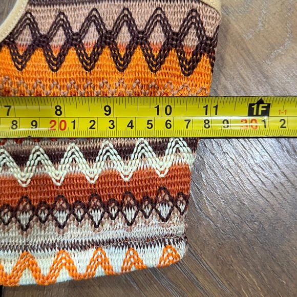 SHEIN Vibrant Knit Crop Top - Orange and Brown XS - Picture 8 of 10